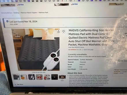 Photo of free King size heating pad (27 Warner Street, Somerville) #1