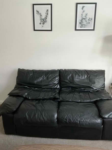 Photo of free Black leather 2-seater sofa (Christchurch BH23) #2