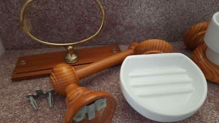 Photo of free Wooden & ceramic toothbrush, soap, towel holders (Byfleet KT14) #3