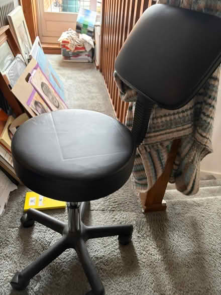 Photo of free Adjustable height therapy stool with back and wheels (Benton NE12) #2