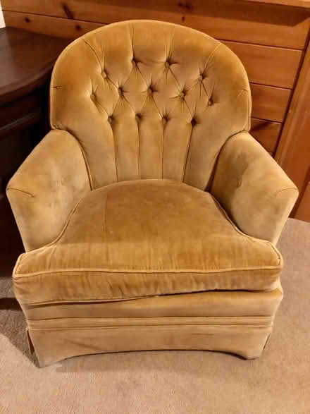 Photo of free Upholstered Yellow Side Chair (Shirley, MA) #1