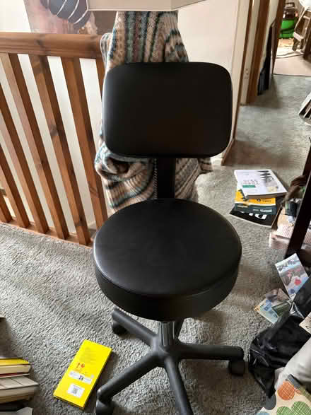 Photo of free Adjustable height therapy stool with back and wheels (Benton NE12) #3