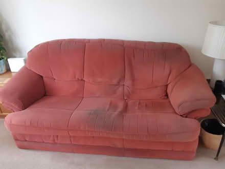 Photo of free Red sofa & 2 chairs (Greasby CH49) #1