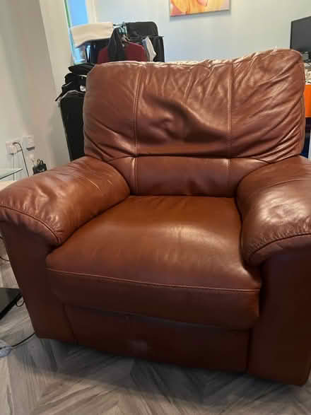 Photo of free 3 seater single seater leather sofa (Lower early RG6) #3