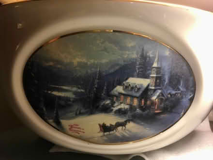 Photo of free cracked winter scene bowl (Arlington off Mystic St Rte3N) #1