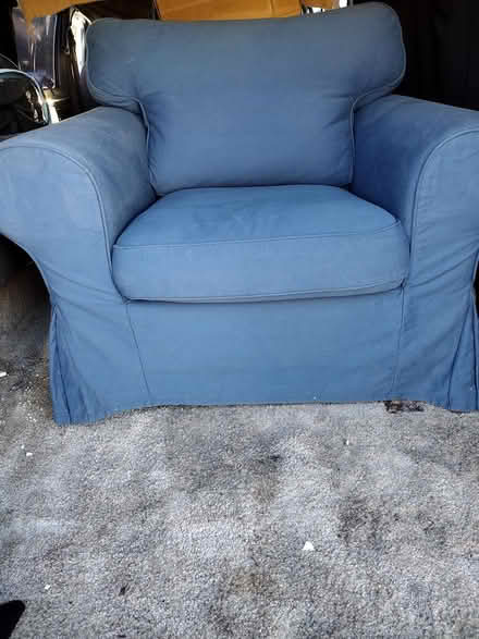 Photo of free comfy blue chair (Novato Blvd/Rowland Blvd area) #1