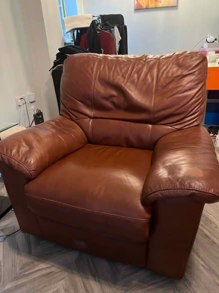 Photo of free 3 seater single seater leather sofa (Lower early RG6) #1