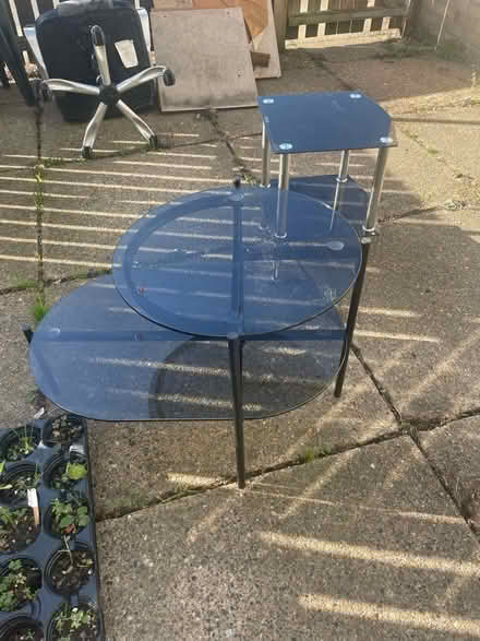 Photo of free 2 small glass tables (Earlham NR4) #1