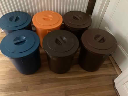 Photo of free Six small plastic dustbins (Baldwins Hill RH19) #1