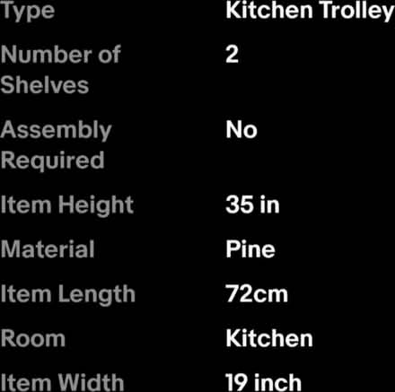 Photo of free Kitchen trolley (Blackmore CM4) #3