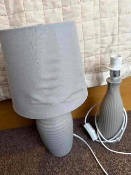 Photo of free 2 grey lamps, both need new shade (Shotton CH5) #2