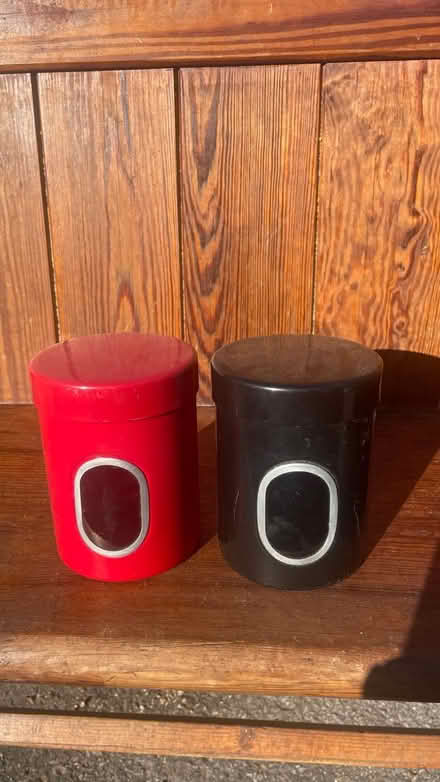 Photo of free 2 Metal Storage Jars (Bramshaw SO43) #1