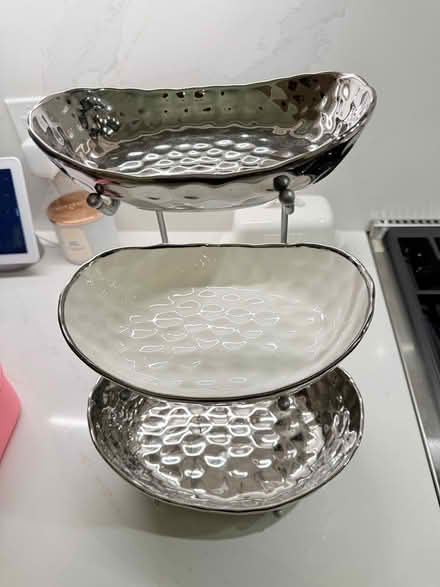 Photo of free White and Silver Fruit Bowl Stand (South West Oakville) #2