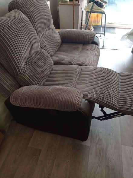 Photo of free Grey faux leather sofa and Chair (Pudsey LS28) #4