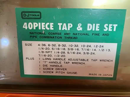 Photo of free Tap & Die Set (Sunnyvale Birdland) #2