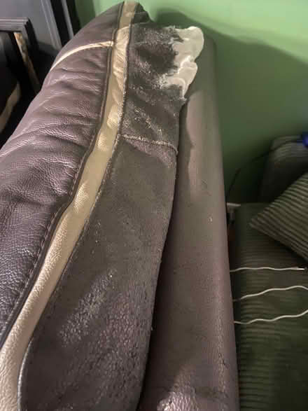 Photo of free Brown leather sofa and chair (recliners) (Pumpherston EH53) #4