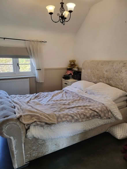 Photo of free Double crushed velvet Mink Bed and Mattress (King's Bromley DE13) #1