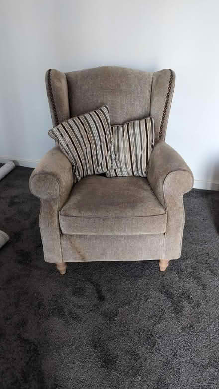 Photo of free Beige chair with 2 small cushions (Lower Walkley S6) #1