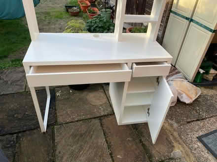 Photo of free White desk with shelving (Fleet GU51) #2