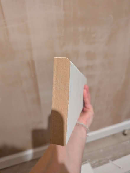 Photo of free 4400mm length bullnose MDF skirting 2 lengths plus off cuts (Crookes S10) #3