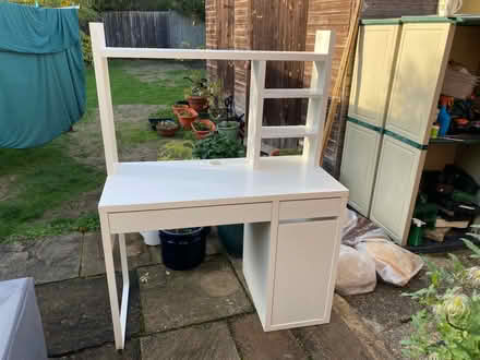 Photo of free White desk with shelving (Fleet GU51) #1