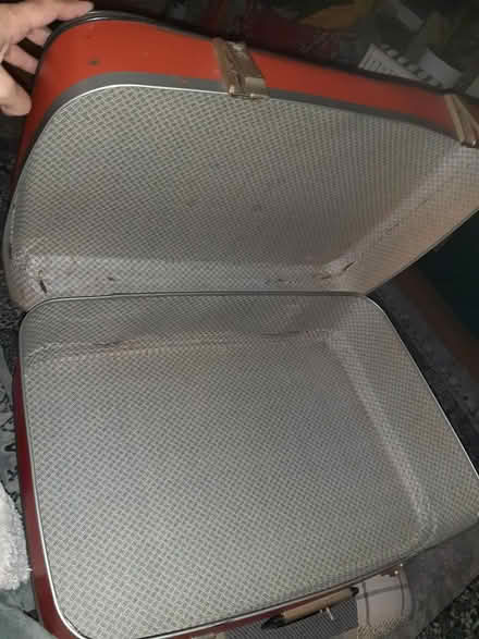 Photo of free 2 red vintage hard case suitcases (Shadwell E1) #3