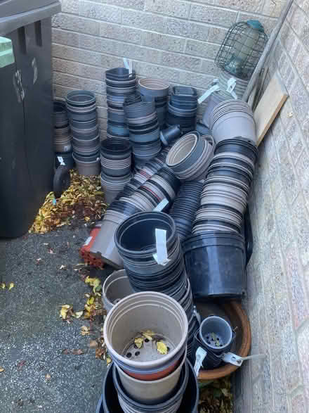 Photo of free Hundreds of plastic plant pots. (Horsforth LS18) #1