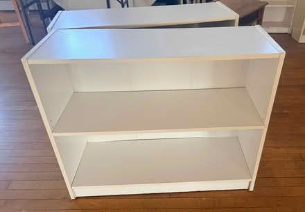Photo of free 2 white book shelves (Ayer) #1