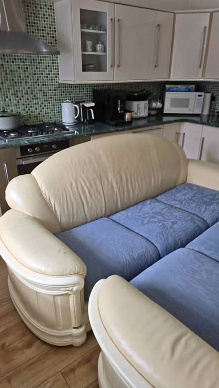 Photo of free Neatly used Beige color double sofa (Chingford E4) #2