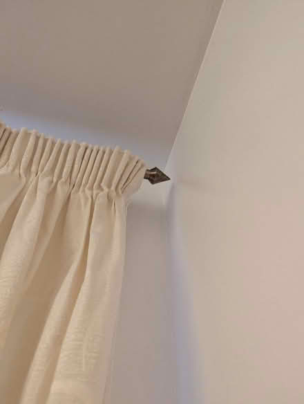Photo of free 3 sets of cream full length curtains and poles (Bearton SG5) #3