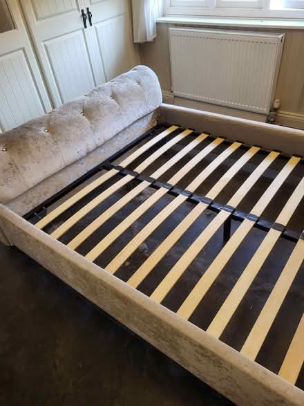 Photo of free Double crushed velvet Mink Bed and Mattress (King's Bromley DE13) #4