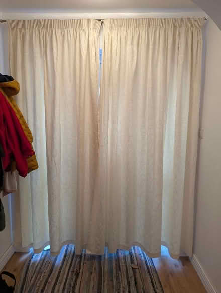 Photo of free 3 sets of cream full length curtains and poles (Bearton SG5) #4