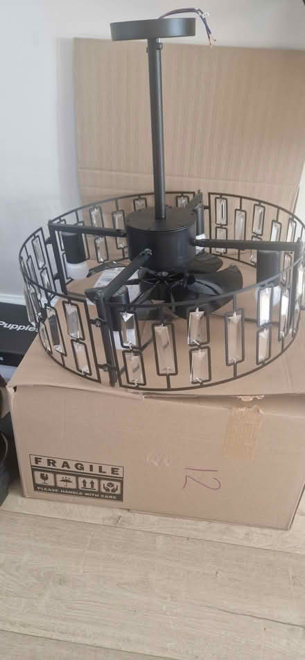 Photo of free Crystal ceiling light with fan (Broxbourne, EN10) #1
