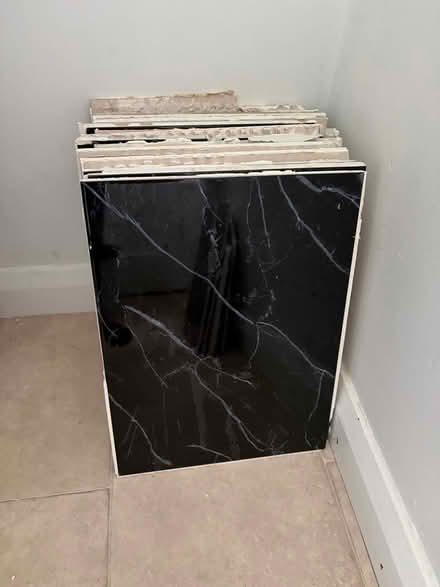 Photo of free Black bathroom tiles (Hastings) #1