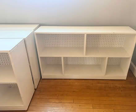 Photo of free Wood Book Shelves/Cubbies on wheels (Ayer) #1