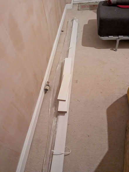 Photo of free 4400mm length bullnose MDF skirting 2 lengths plus off cuts (Crookes S10) #1