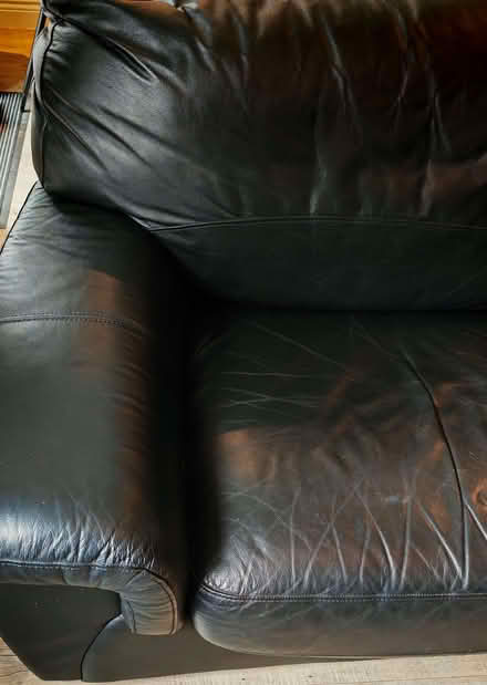 Photo of free Black leather sofa bed (Bromborough CH62) #4
