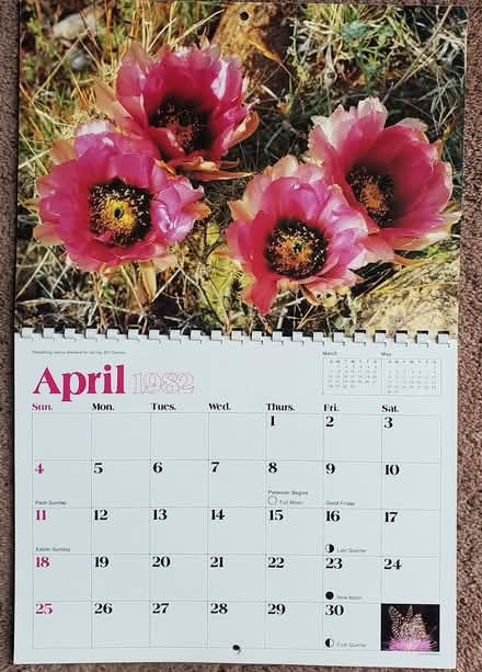 Photo of free 1982 Arizona calendar (DeAnza Blvd - Stvns Crk & 280) #2
