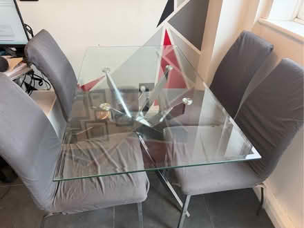 Photo of free Glass dining table and chairs (Great Sutton CH66) #2