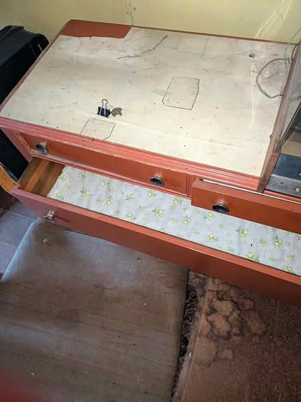 Photo of free Vintage Red Wooden Dresser Set (Ball Sq Somerville) #3