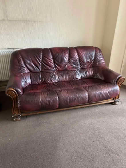 Photo of free Leather sofa (Wolstanton ST5) #1