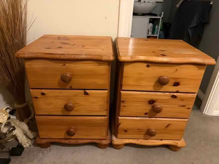 Photo of free Pine bed side tables and desk (Oakley MK43) #1