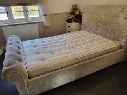 Photo of free Double crushed velvet Mink Bed and Mattress (King's Bromley DE13) #2
