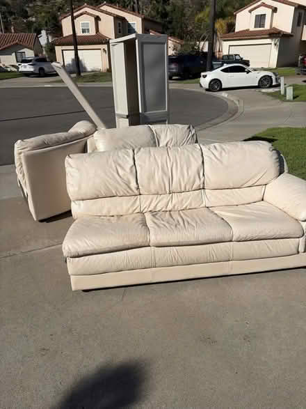 Photo of free Beige Leather sectional (Escondido) #1