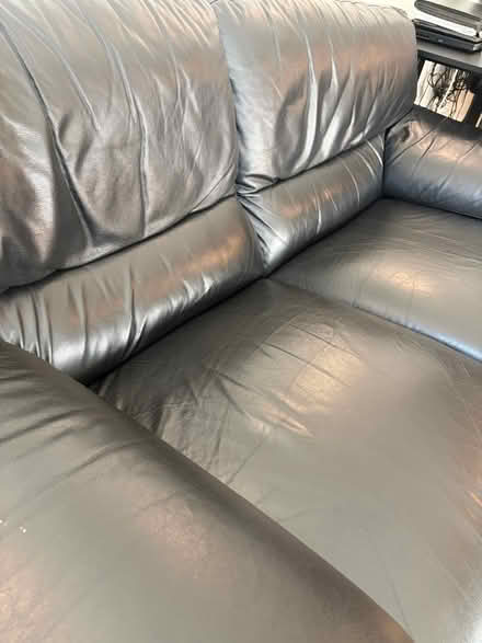 Photo of free Leather 2-Seater Sofa & Footstool (Palmers Green N13) #4