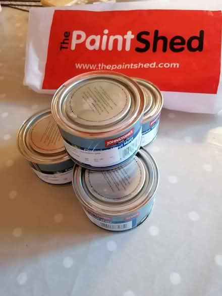 Photo of free 4 x 350ml vinyl matt tester pots paint. 95%full (Stockbridge EH4) #1