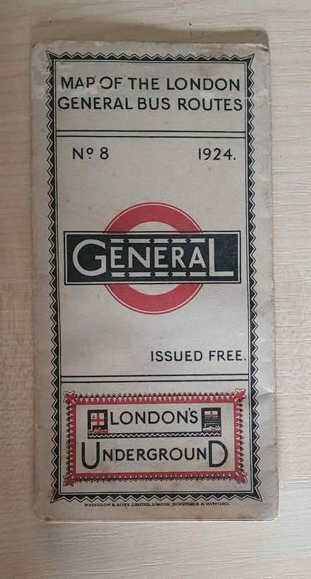 Photo of free 1924 London General Bus Routes Map (Newark) #1