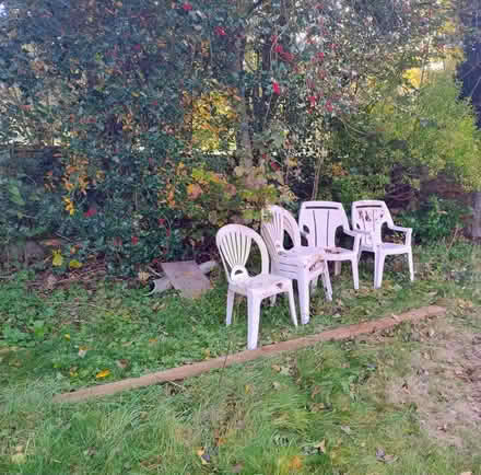 Photo of free White garden chairs (Stretford M32) #1