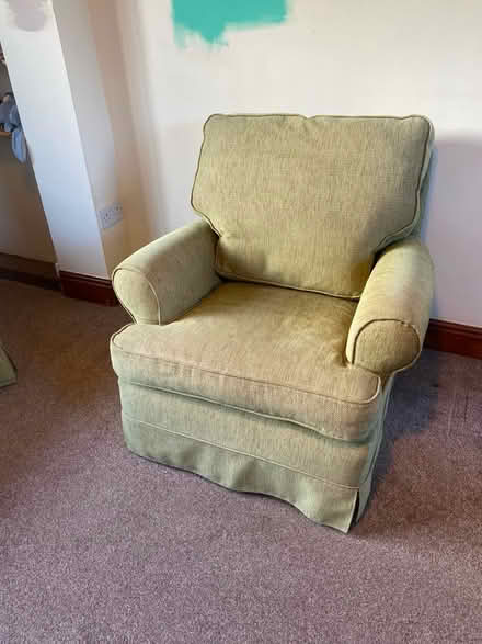 Photo of free Green sofa and chair (Worlingham NR34) #2