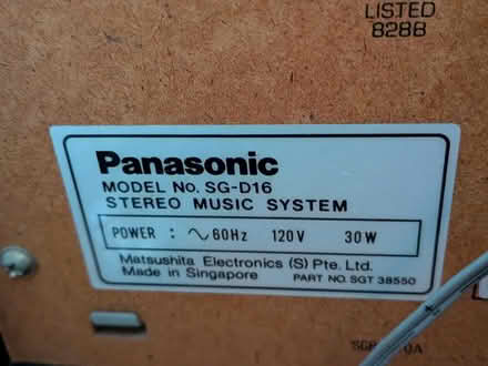 Photo of free Panasonic Stereo (East Watertown, near Filipello) #3